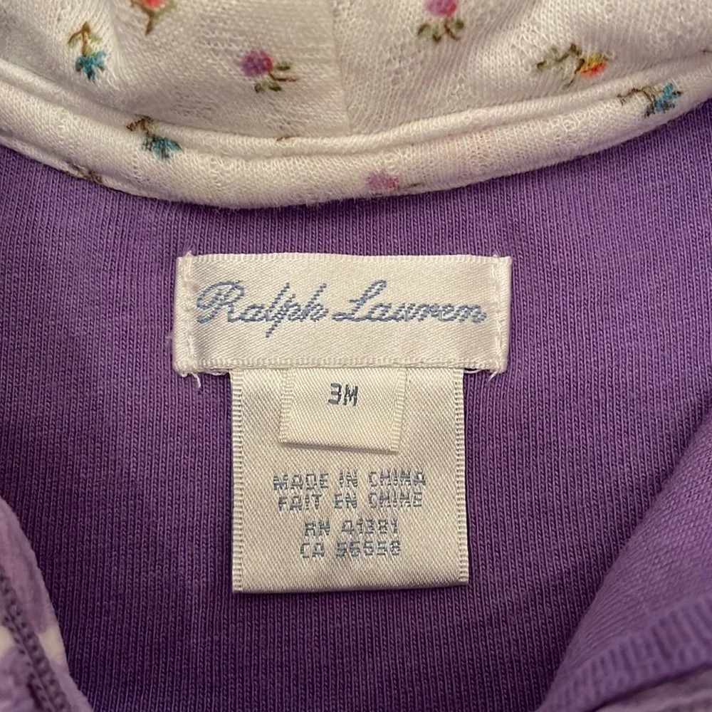 Ralph Lauren velour hooded jacket size 3 mths
